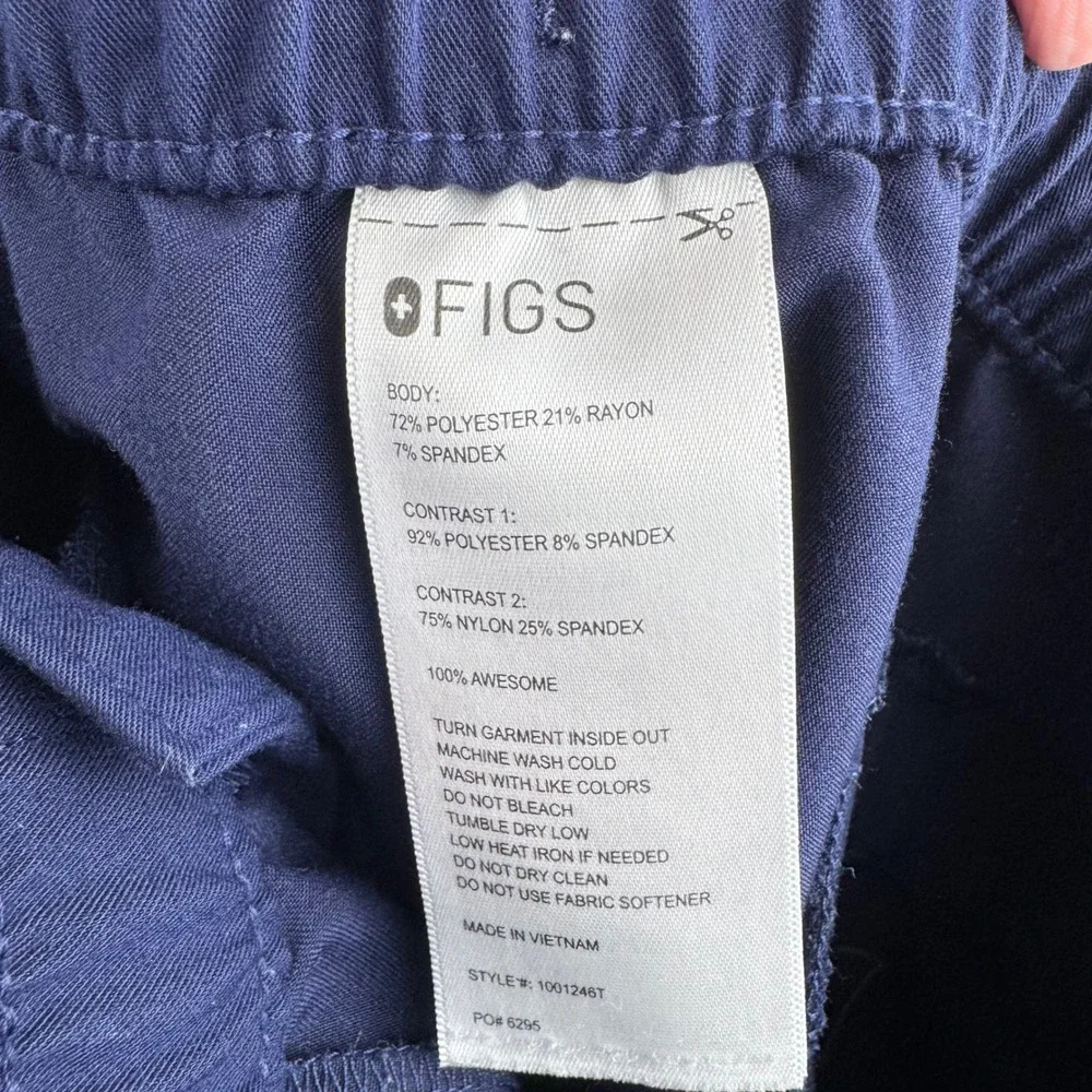 FIGS Scrub Pants Mens Large Tall Navy Blue Technical Collection 1001246T
